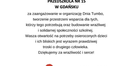 Podziękowania za udział w Dniu Tumbo